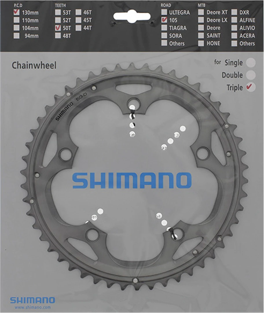 Shimano 105 5703 Triple Kettingbladen 2 Shimano 105 5703 Triple Kettingbladen - Afbeelding 2