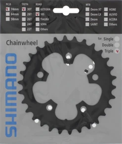 Shimano 105 5703 Triple Kettingbladen 5 Shimano 105 5703 Triple Kettingbladen -Aanbiedingen Fiets Wielen Winkel shimano kettingblad 105 fc 5703 30t steek 74 10v zwart 4524667733713 0 l